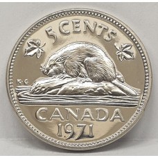 CANADA 1971 . FIVE CENTS . PROOF COIN
